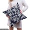 Ambesonne Navy Blue Fabric by The Yard Floral Arrangement Botanic Foliage Pattern Japanese Composition Eastern Decorative Fabric for Headboard Upholstery Table Runner Seat Cushion 2 Yards Blue White